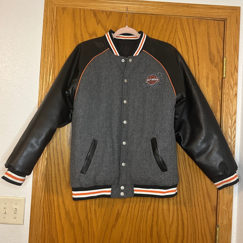 Harley-Davidson Varsity Bomber Reversible Jacket - Size Youth L 14/16